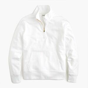 J. Crew Vintage Fleece White Lightweight Nautical Summer Quarter Zip